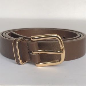 Brown and Gold Vegan Leather Belt size M/L